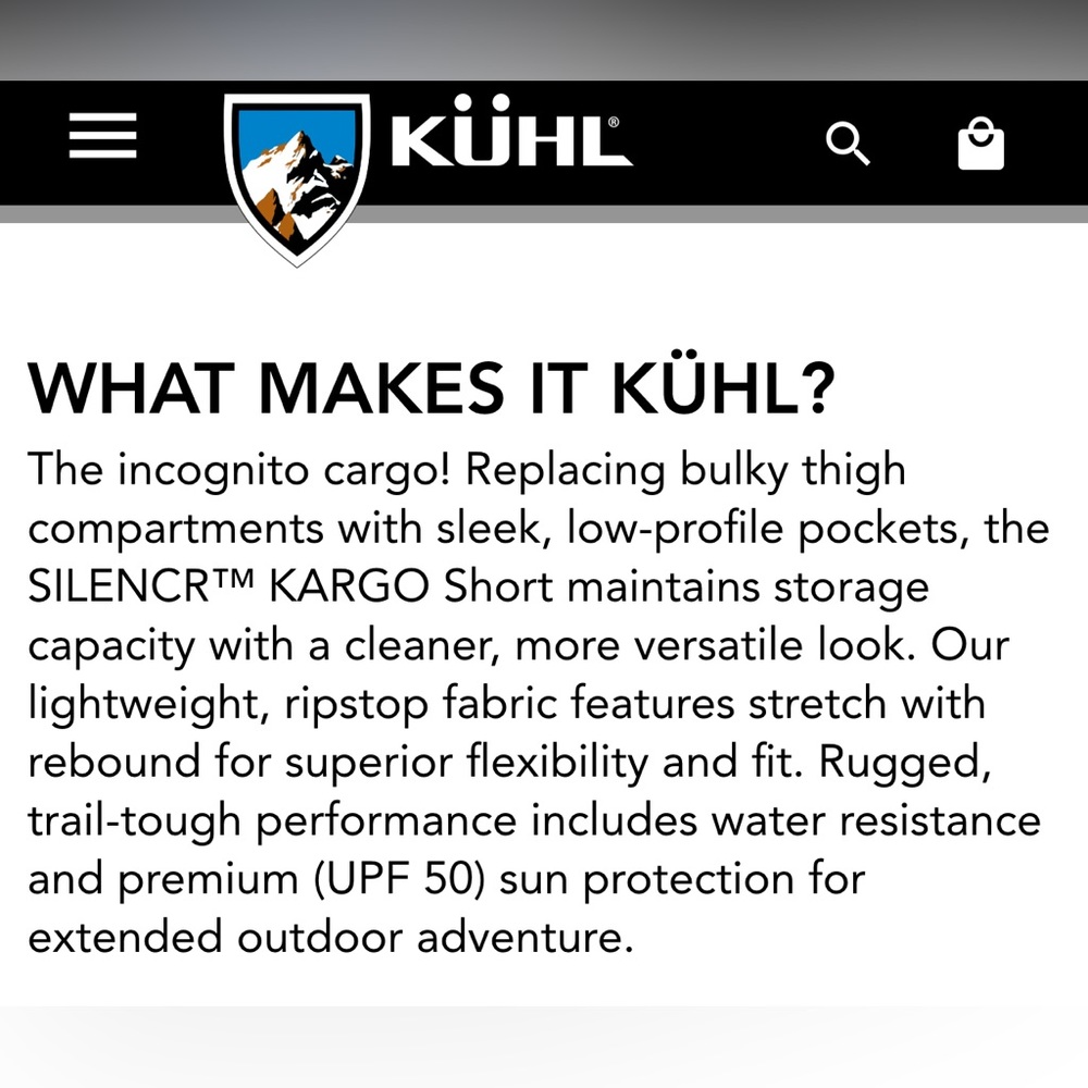 KUHL mens Silencr cargo short. Sz 40 - Picture 12 of 12